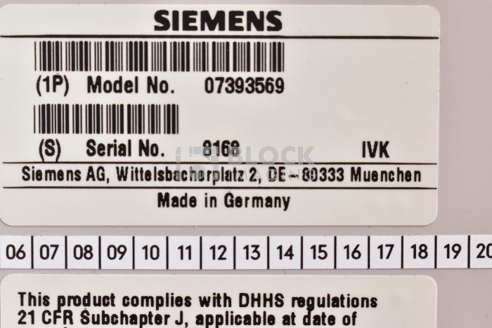 7393569 Control Box for Siemens CT | Block Imaging